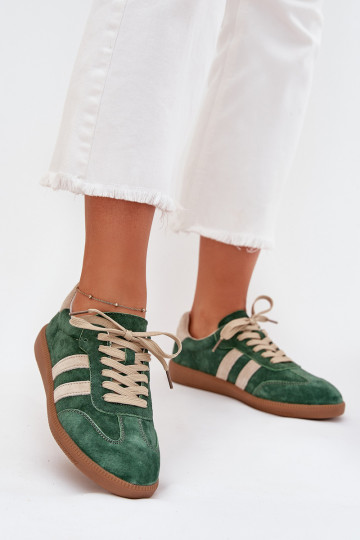 en daim Chaussures modèle baskets Féminin couleur verte Sirella 2