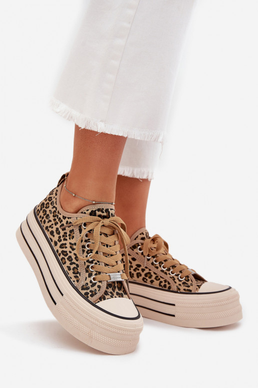 Chaussures de loisirs avec une plateforme avec des motifs en fourrure de léopard Il fautrinae