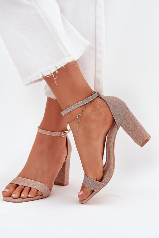 avec éclat Sandales à talons hauts pour femme couleur or rose Kavina