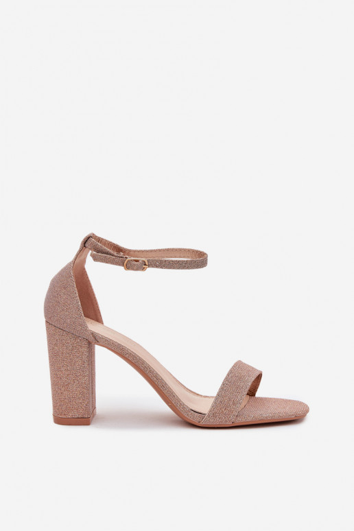 avec éclat Sandales à talons hauts pour femme couleur or rose Kavina