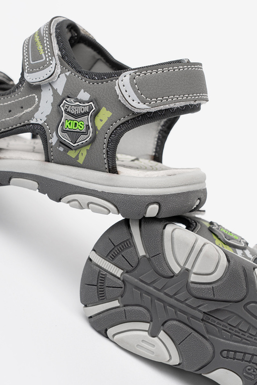 garçons des sandales Velcro couleur grise