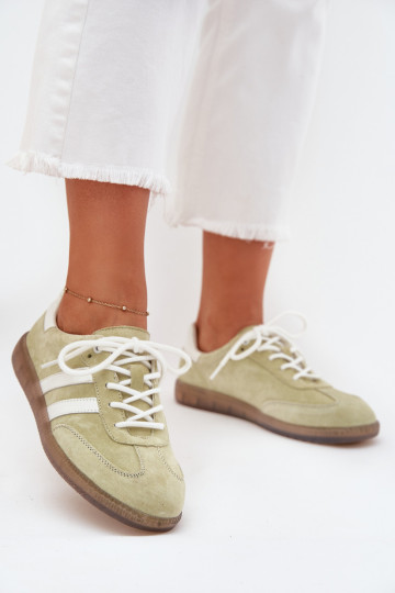 Baskets basses en cuir pour femmes couleur citron Ismina
