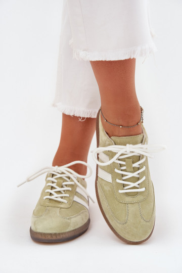 Baskets basses en cuir pour femmes couleur citron Ismina 2