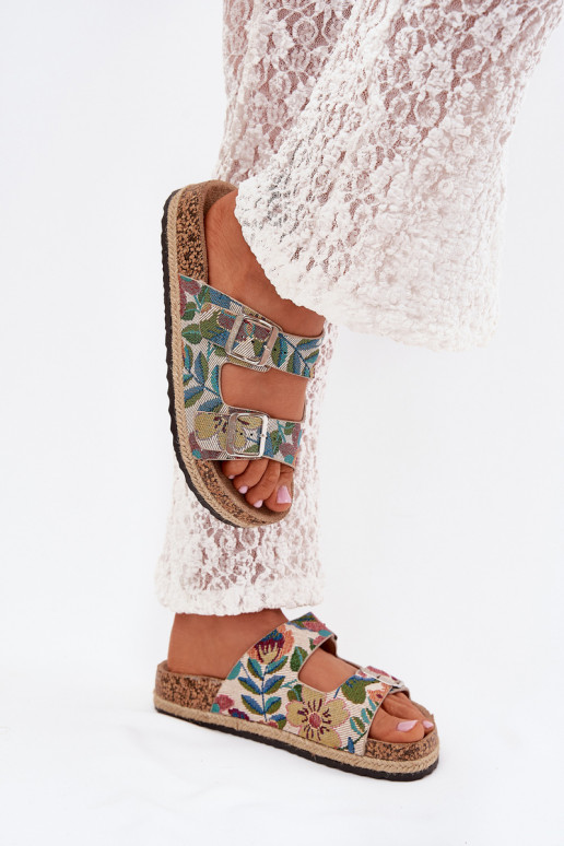 À motifs Pantoufles pour femmes avec une plateforme avec boucles Lee Cooper LCDANS-25-35-3480L Couleurs différentes