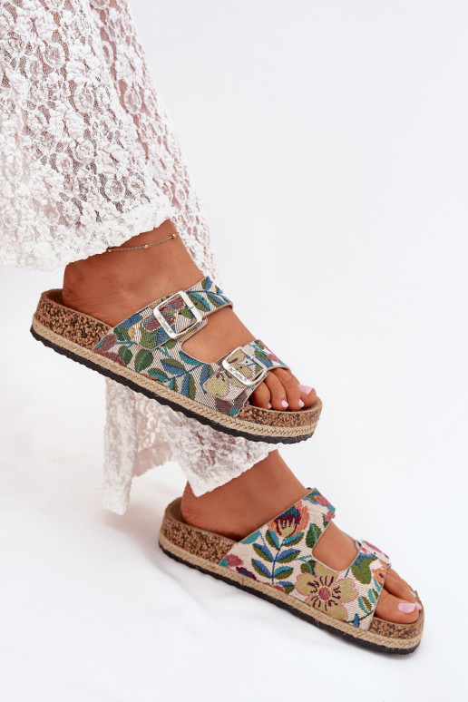 À motifs Pantoufles pour femmes avec une plateforme avec boucles Lee Cooper LCDANS-25-35-3480L Couleurs différentes