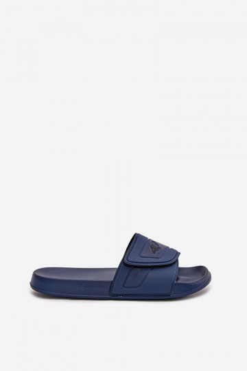 Chaussons pour hommes avec fermetures auto-agrippantes 4FMM00FFLIM091-31S couleur bleu marine 2