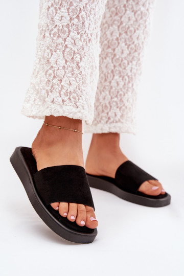 Mules à plateforme Z en simili daim couleur noire Jorina 2