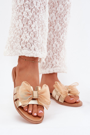 Pantoufles pour femmes avec des talons larges Z TiuloÀą Arc couleur dorée Tanira 2