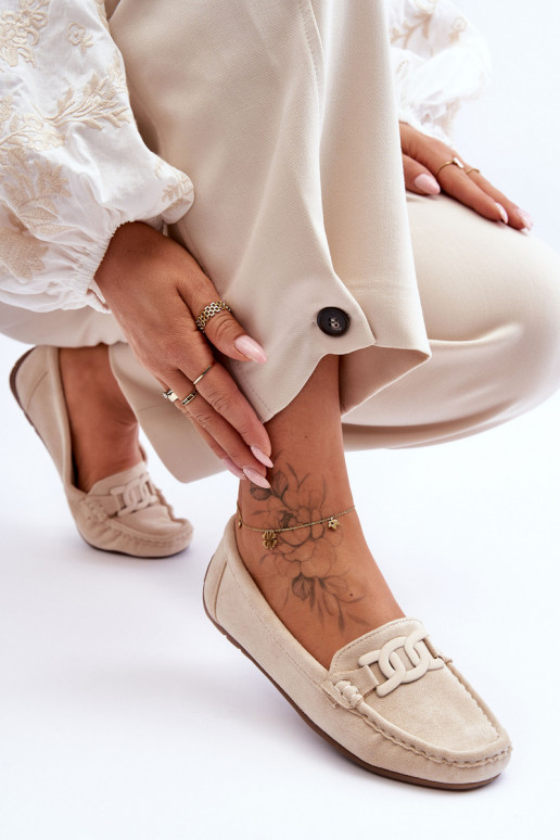 Mocassins suède beige Rabell