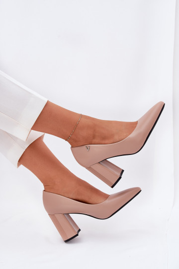 Style élégant Chaussures avec des talons Vinceza 62220 beige