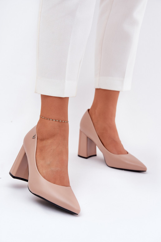 Style élégant Chaussures avec des talons Vinceza 62220 beige