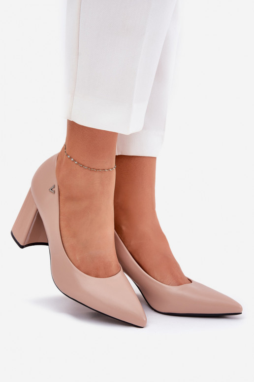 Style élégant Chaussures avec des talons Vinceza 62220 beige
