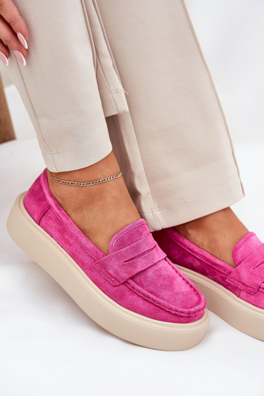 Mocassins en nubuck avec plateforme Vinceza 79535 roses