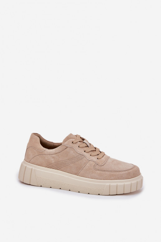 en daim Chaussures modèle baskets Féminin avec une plateforme beige RilÀena
