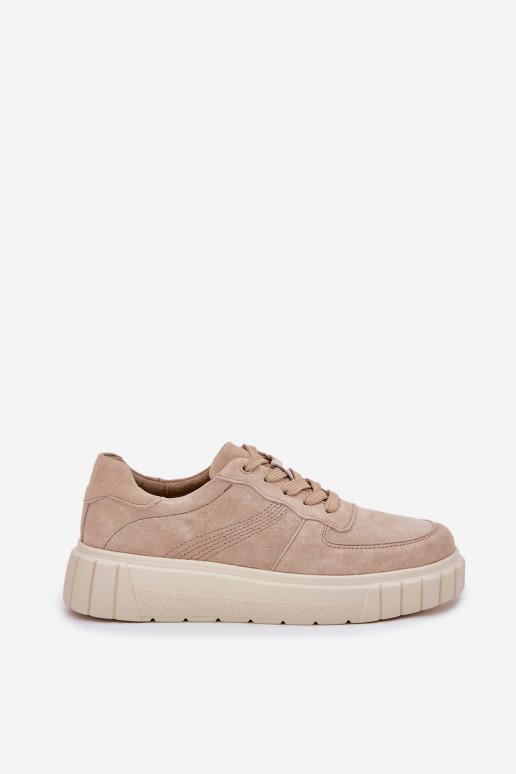 en daim Chaussures modèle baskets Féminin avec une plateforme beige RilÀena