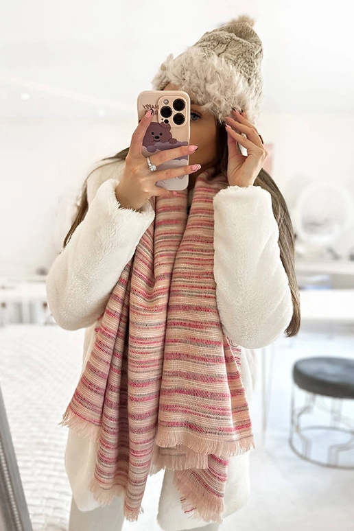 Chapeau beige avec fourrure Danna