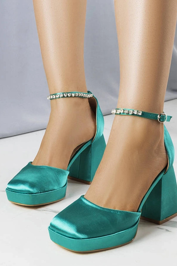Chaussures vertes ornées de zircon Jodi 2