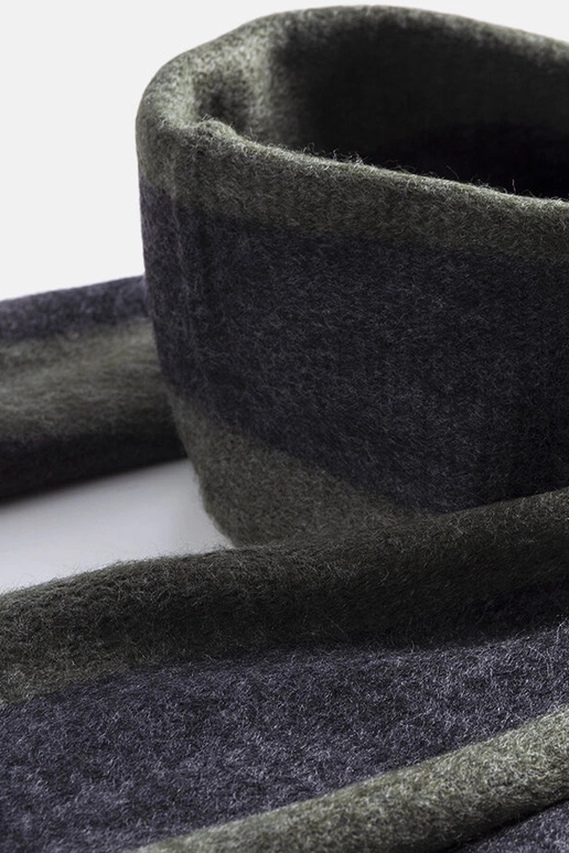 Écharpe verte-grise avec franges Lana