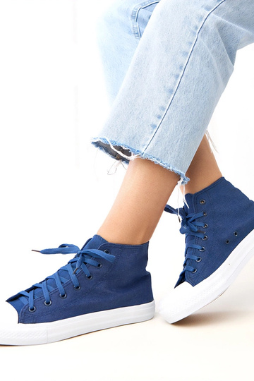 Baskets montantes en jean Ghanem