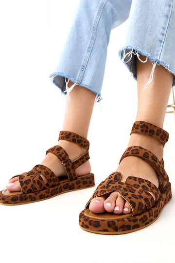 Sandales à motif Panteros à fermeture au niveau de la cheville Maimuna