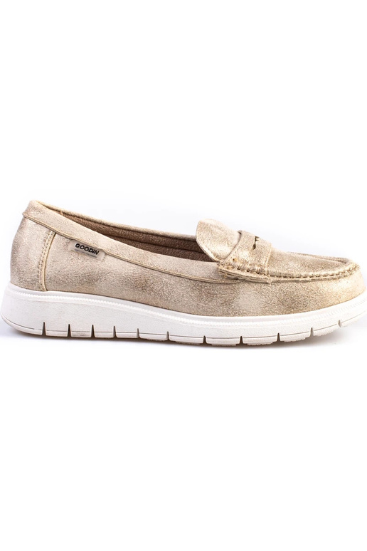 Mocassins pour femmes doré avec une semelle flexible