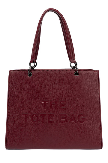 Bourgogne Sac à main typu tote z tłoczonym napisem 2