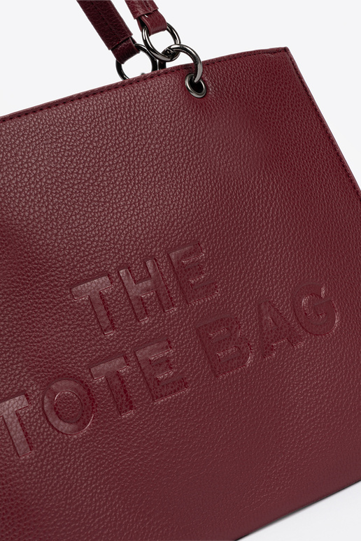 Bourgogne Sac à main typu tote z tłoczonym napisem