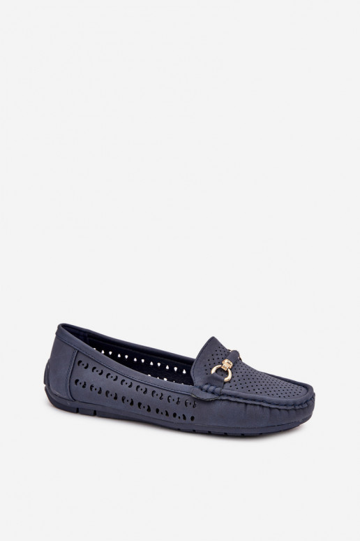mocassins pour femmes avec des éléments ajourés avec des ornements bleu foncé Kaydance mocassins pour femmes avec des éléments ajourés avec des ornements bleu foncé Kaydance