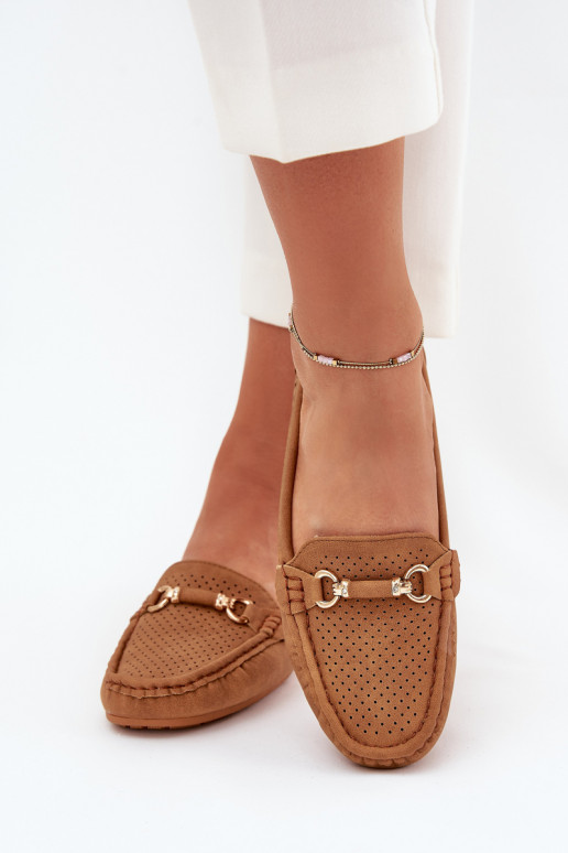 mocassins pour femmes avec des éléments ajourés avec des ornements marron Kaydance mocassins pour femmes avec des éléments ajourés avec des ornements marron Kaydance