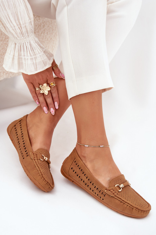 mocassins pour femmes avec des éléments ajourés avec des ornements marron Kaydance mocassins pour femmes avec des éléments ajourés avec des ornements marron Kaydance