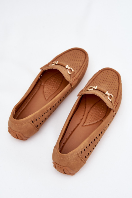 mocassins pour femmes avec des éléments ajourés avec des ornements marron Kaydance mocassins pour femmes avec des éléments ajourés avec des ornements marron Kaydance