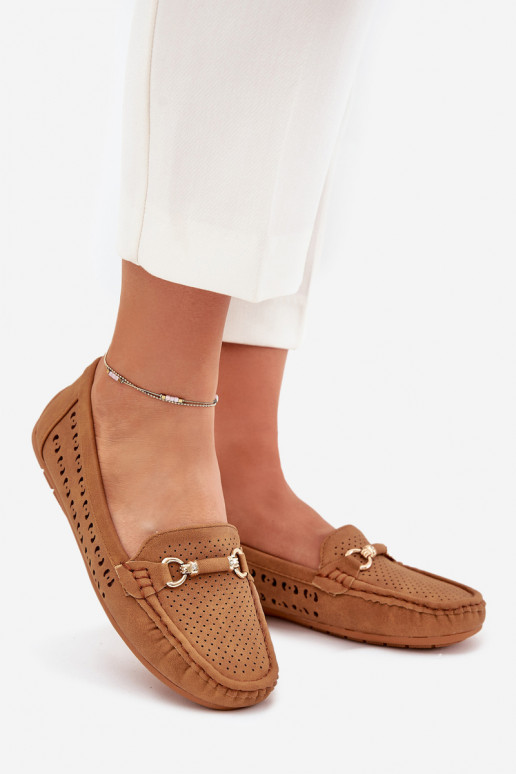 mocassins pour femmes avec des éléments ajourés avec des ornements marron Kaydance mocassins pour femmes avec des éléments ajourés avec des ornements marron Kaydance