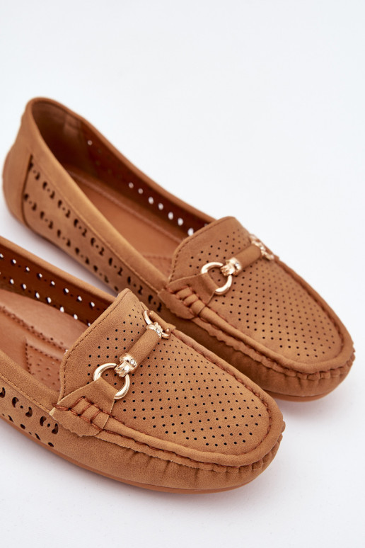 mocassins pour femmes avec des éléments ajourés avec des ornements marron Kaydance mocassins pour femmes avec des éléments ajourés avec des ornements marron Kaydance