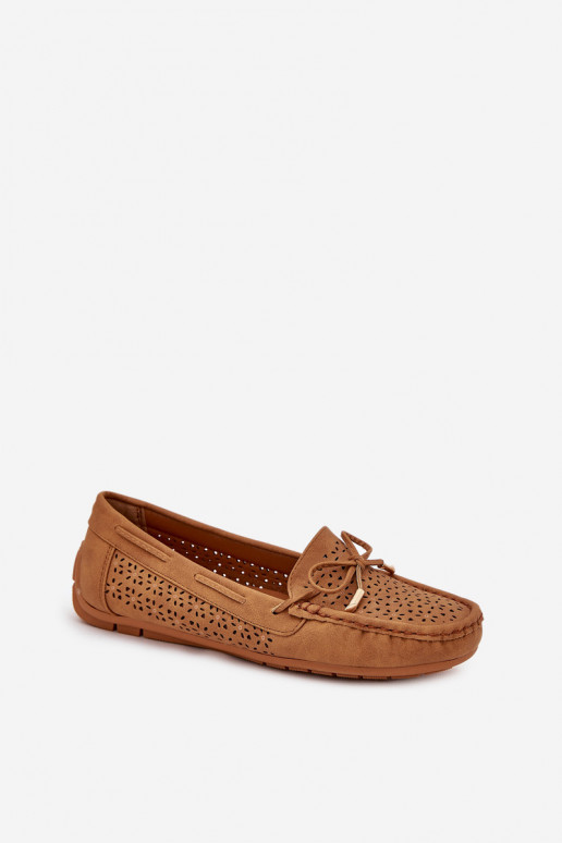 mocassins pour femmes avec des éléments ajourés I DANSiązaniem marron Mirisa mocassins pour femmes avec des éléments ajourés I DANSiązaniem marron Mirisa