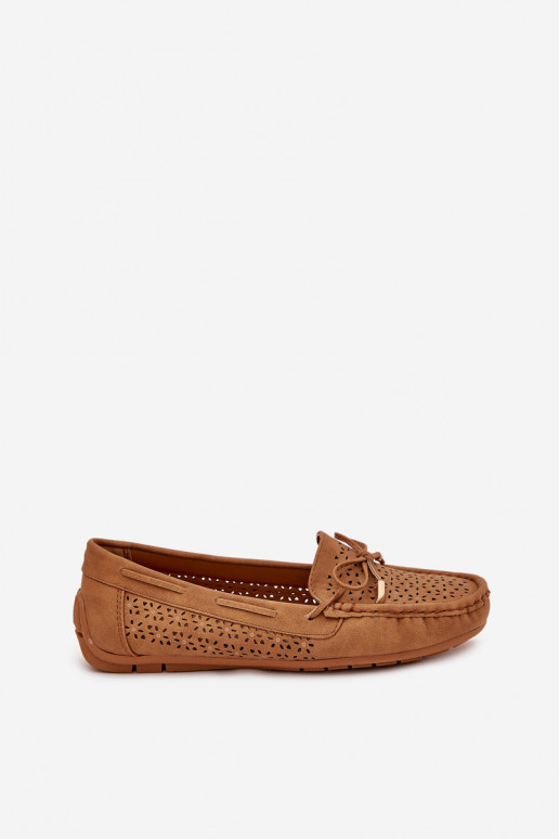 mocassins pour femmes avec des éléments ajourés I DANSiązaniem marron Mirisa mocassins pour femmes avec des éléments ajourés I DANSiązaniem marron Mirisa