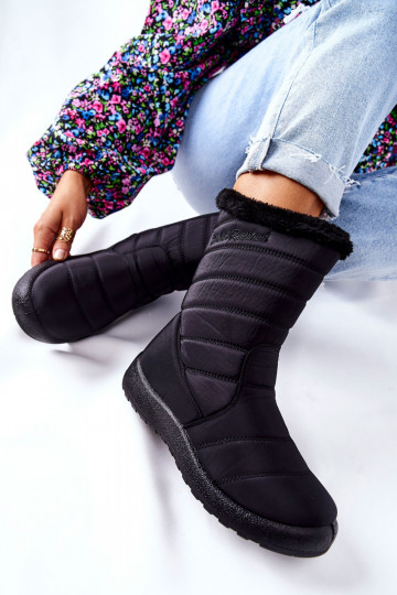 Grand Féminin réchauffer Bottes de neige couleur noire Luxina