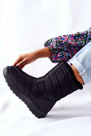 Grand Féminin réchauffer Bottes de neige couleur noire Luxina 2