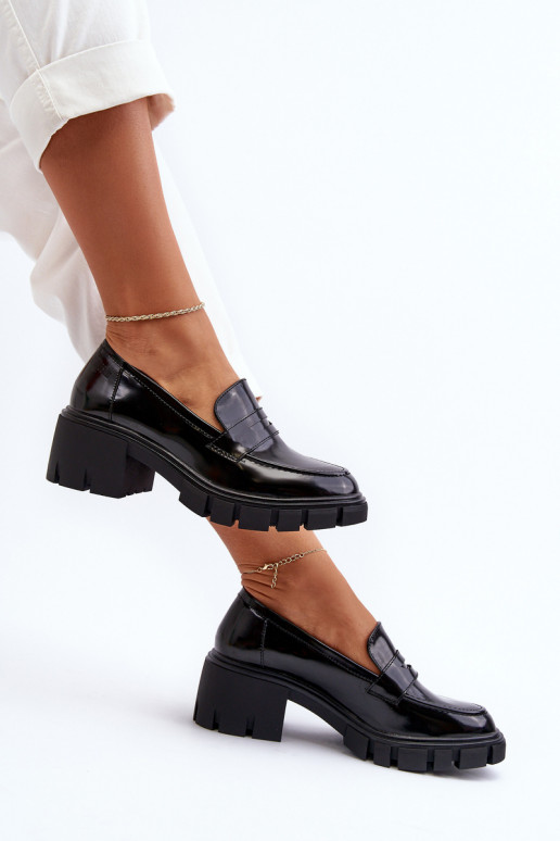 mocassins pour femmes Sur des talons massifs Big Star NN274055 couleur noire mocassins pour femmes Sur des talons massifs Big Star NN274055 couleur noire