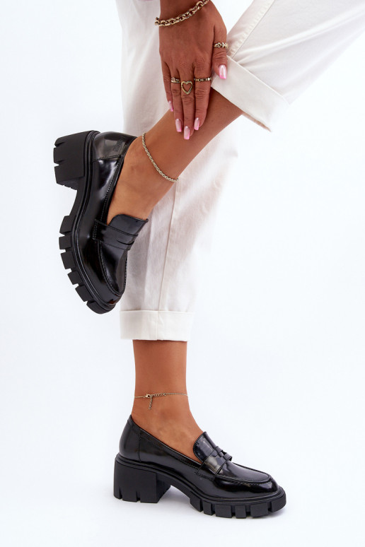 mocassins pour femmes Sur des talons massifs Big Star NN274055 couleur noire mocassins pour femmes Sur des talons massifs Big Star NN274055 couleur noire