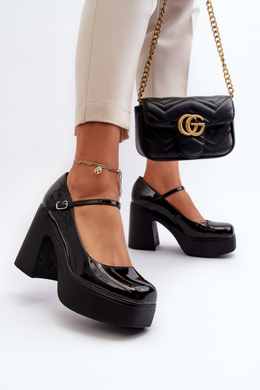 chaussures Féminin avec effet vernis avec une plateforme I Enregistrer Big Star NN274004 couleur noire chaussures Féminin avec effet vernis avec une plateforme I Enregistrer Big Star NN274004 couleur noire