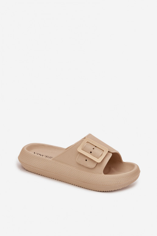 Pantoufles légères Pantoufles pour femmes avec boucles Vinceza 75207 beige Pantoufles légères Pantoufles pour femmes avec boucles Vinceza 75207 beige