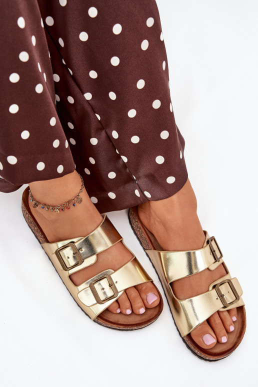 Féminin Chaussons avec une plateforme avec boucles couleur dorée Vesina Féminin Chaussons avec une plateforme avec boucles couleur dorée Vesina