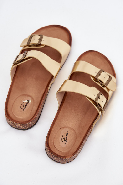 Féminin Chaussons avec une plateforme avec boucles couleur dorée Vesina Féminin Chaussons avec une plateforme avec boucles couleur dorée Vesina