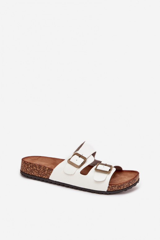 Féminin Chaussons avec une plateforme avec boucles couleur blanche Vesina Féminin Chaussons avec une plateforme avec boucles couleur blanche Vesina