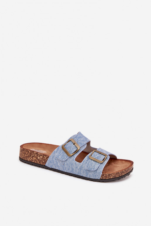 Féminin Chaussons avec une plateforme avec boucles Jasny Jeans Vesina Féminin Chaussons avec une plateforme avec boucles Jasny Jeans Vesina