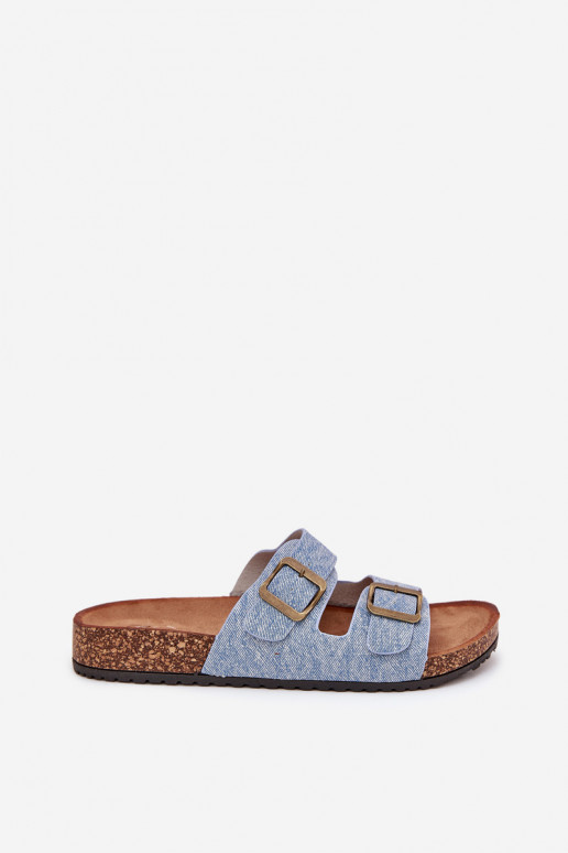 Féminin Chaussons avec une plateforme avec boucles Jasny Jeans Vesina Féminin Chaussons avec une plateforme avec boucles Jasny Jeans Vesina