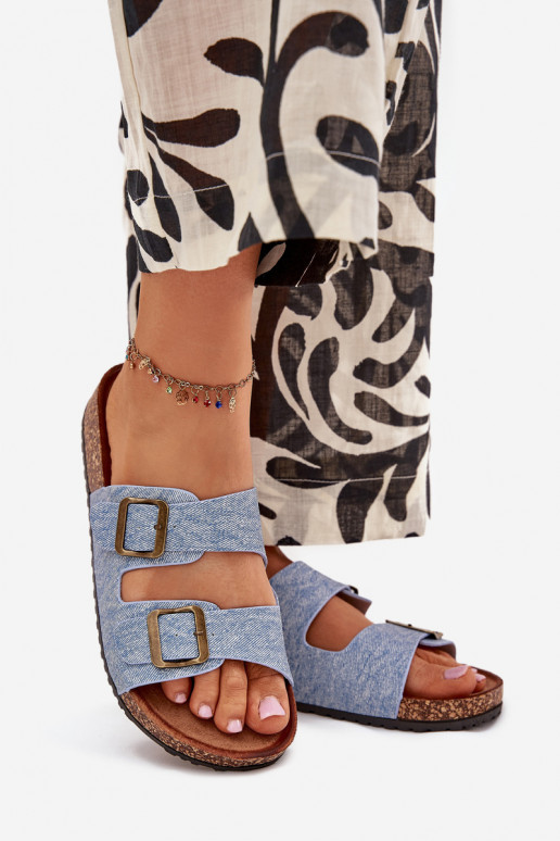 Féminin Chaussons avec une plateforme avec boucles Jasny Jeans Vesina Féminin Chaussons avec une plateforme avec boucles Jasny Jeans Vesina