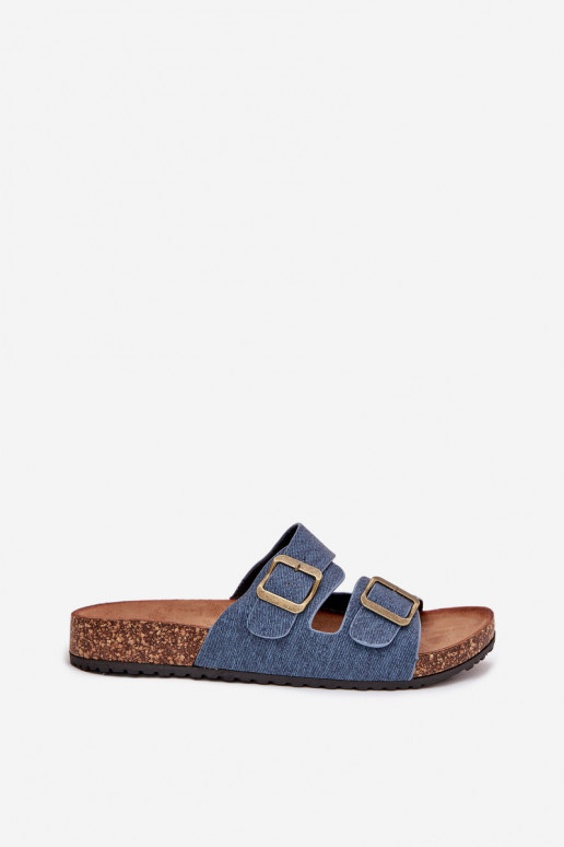 Féminin Chaussons avec une plateforme avec boucles Sombre Jeans Vesina Féminin Chaussons avec une plateforme avec boucles Sombre Jeans Vesina