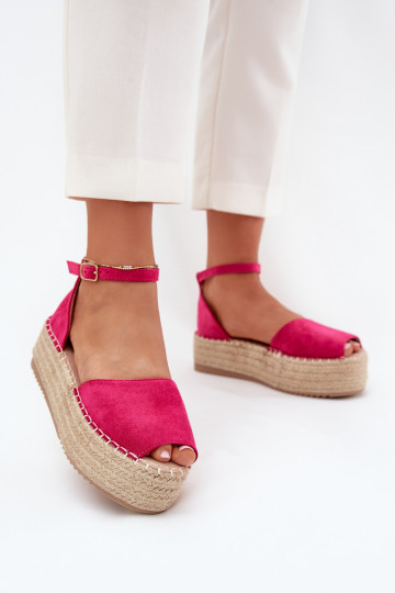 des sandales Espadrilles avec une plateforme Avec tresse couleur rose Selise 2