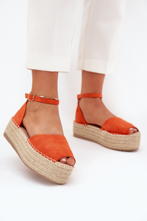 des sandales Espadrilles avec une plateforme Avec tresse couleur orange Selise des sandales Espadrilles avec une plateforme Avec tresse couleur orange Selise